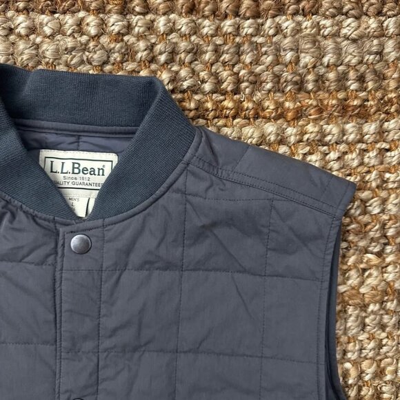 LL Bean Quilted Vest Mens Gray (Large) - Picture 1 of 5